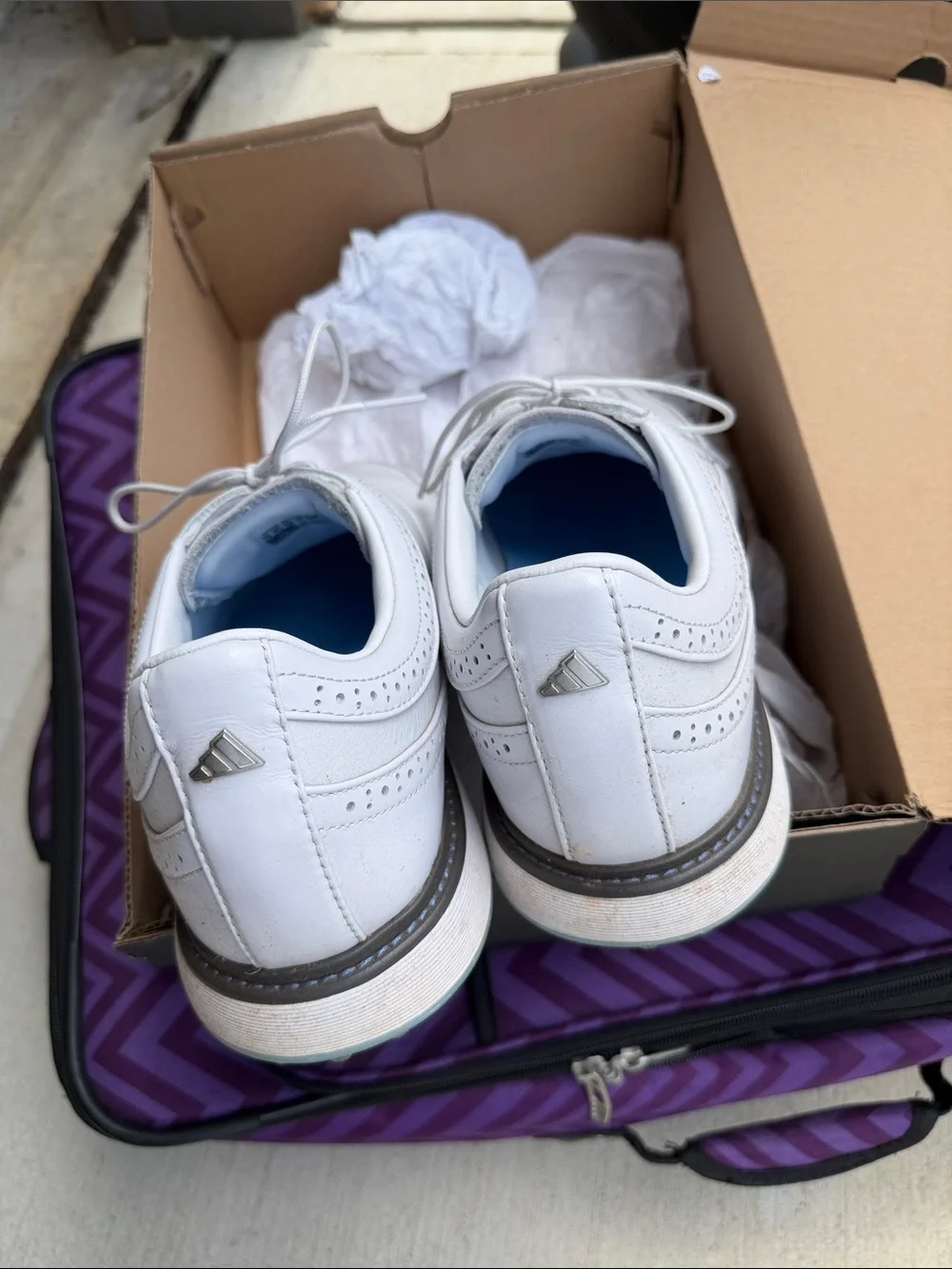 Men's size 13 White Leather Casual Lace-Up Golf Shoes